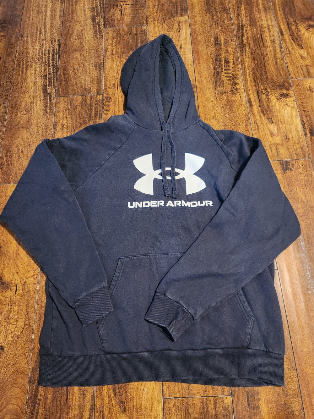 Under Armour Black Hoodie with White Logo Women's Large